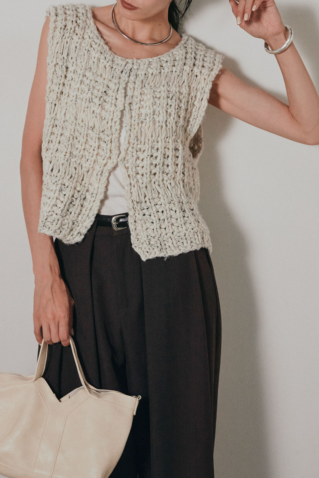 【即納】ネップハンドロービングニットベスト