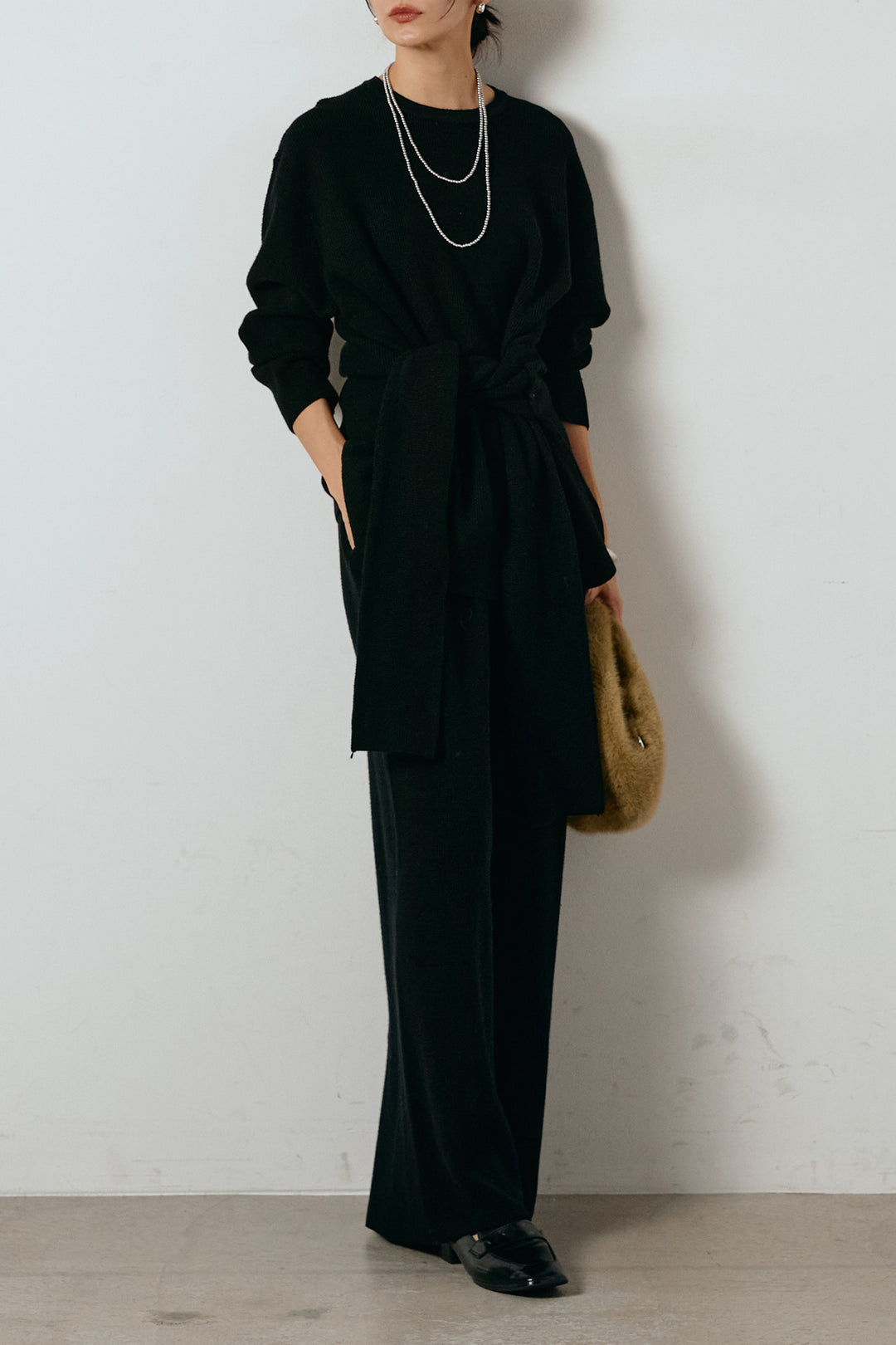 [SET]ウエスト巻きワッフルニットSETUP