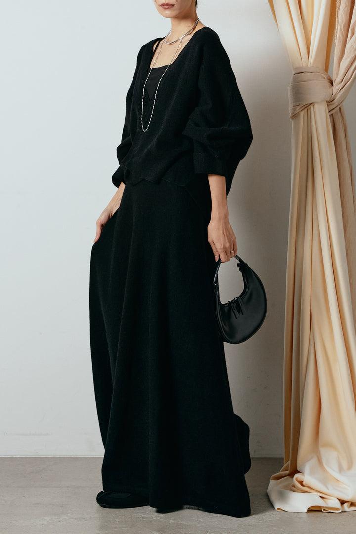 [SET]カシュクールニットカーディガン+ニットロングスカート(2set)