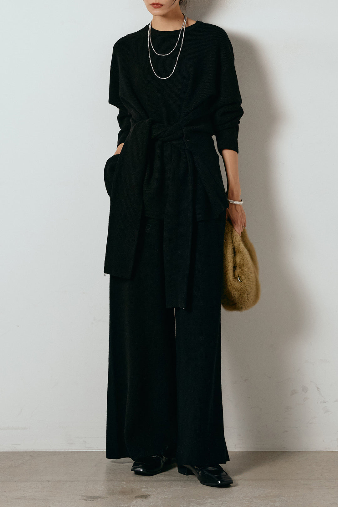 [SET]ウエスト巻きワッフルニットSETUP