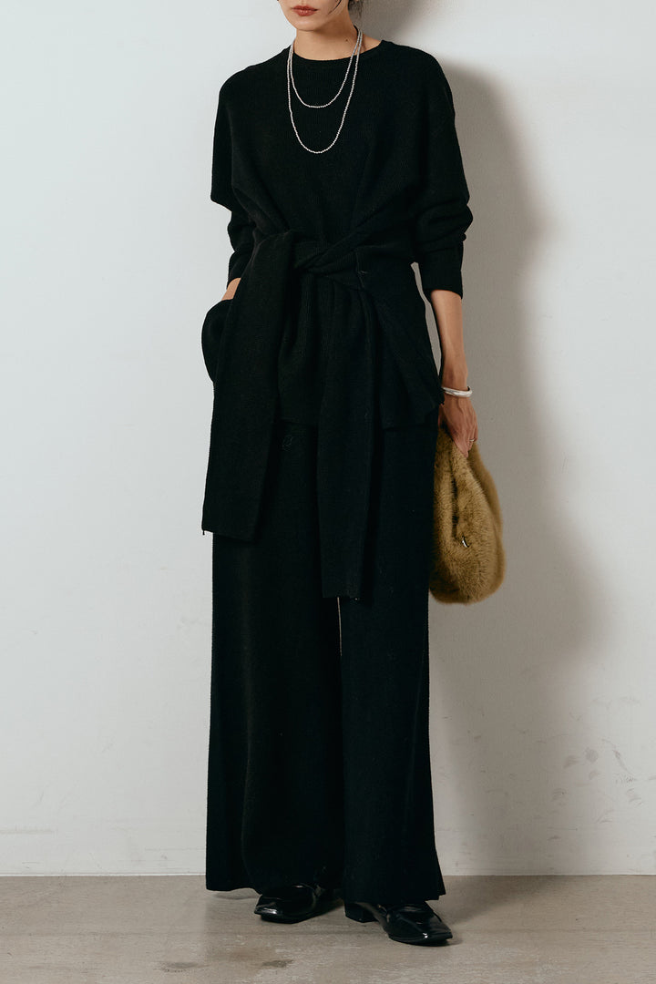 [SET]ウエスト巻きワッフルニットSETUP