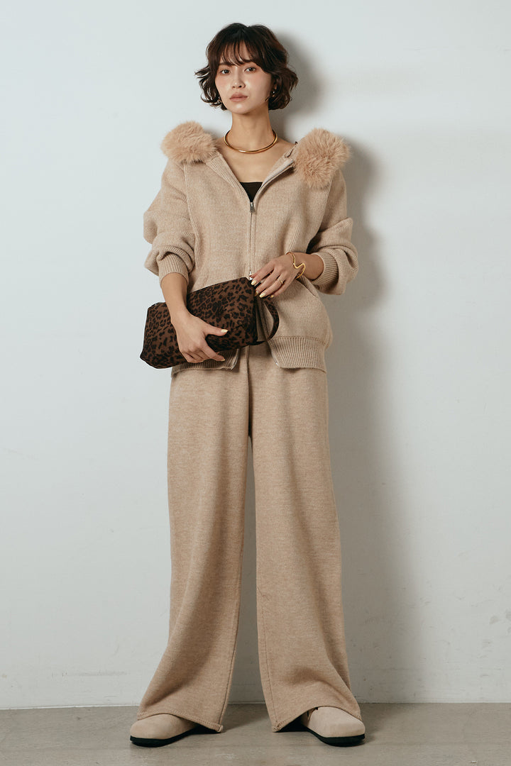 【着回しセット】[SET]ファー付きフーディーニットSETUP+ファー付きフーディーニットSETUP(2set)