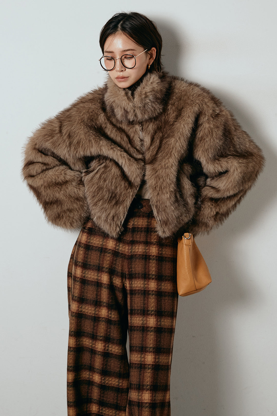 エコファーショート丈ブルゾン