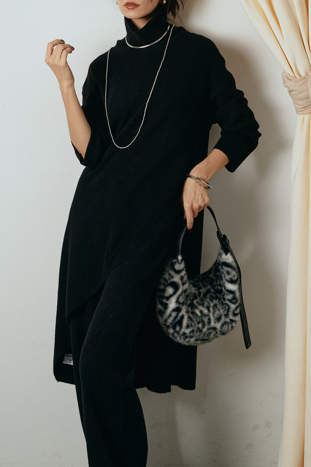 [SET]裾アシンメトリーニットSETUP