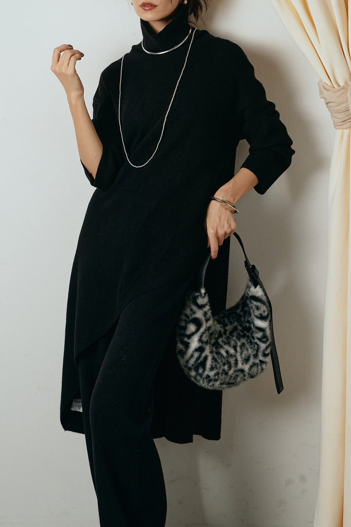 [SET]裾アシンメトリーニットSETUP