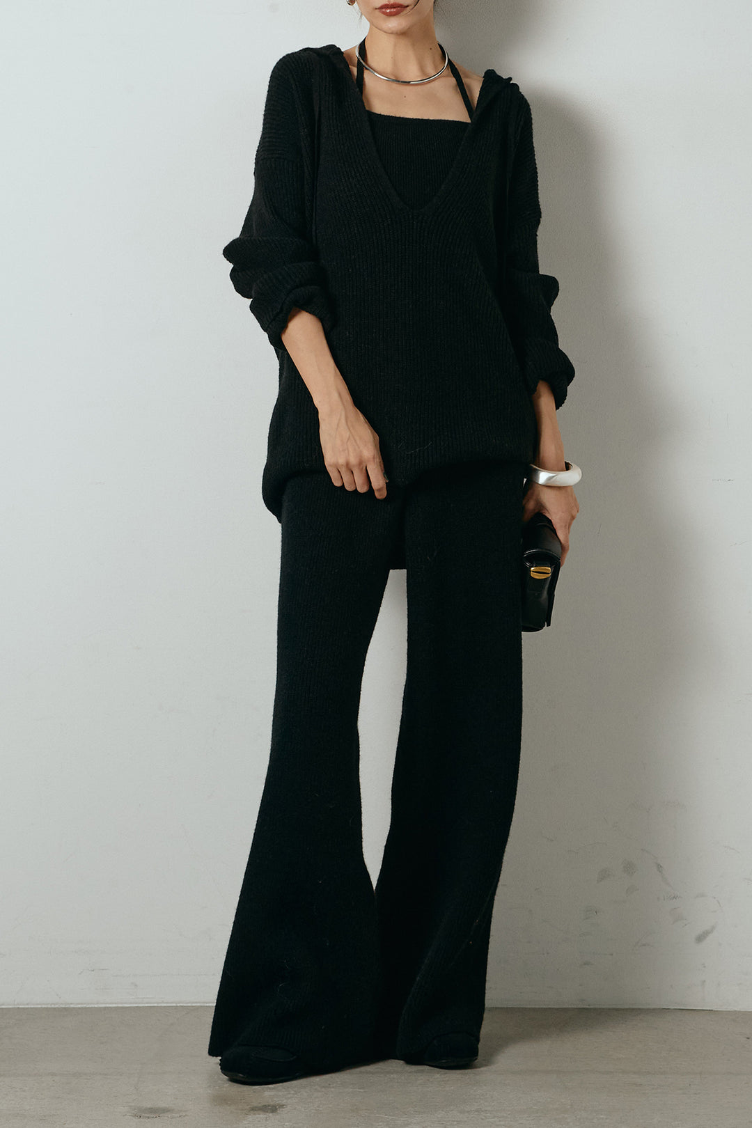 [SET]ホルターネックケーブルニットSETUP