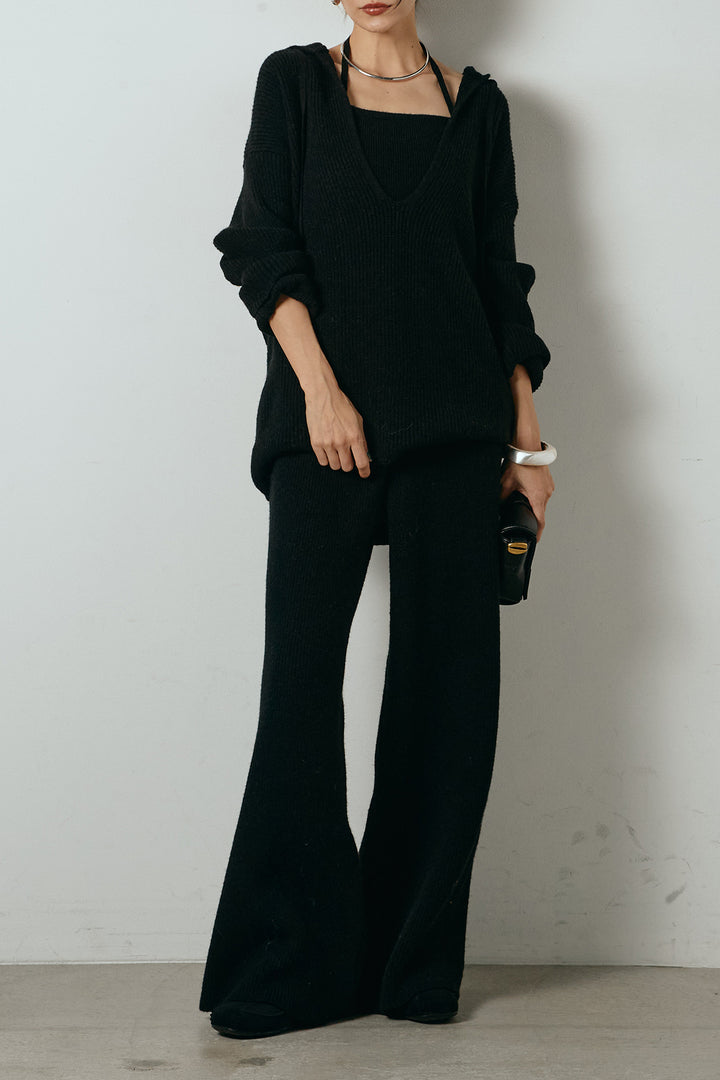 [SET]ホルターネックケーブルニットSETUP