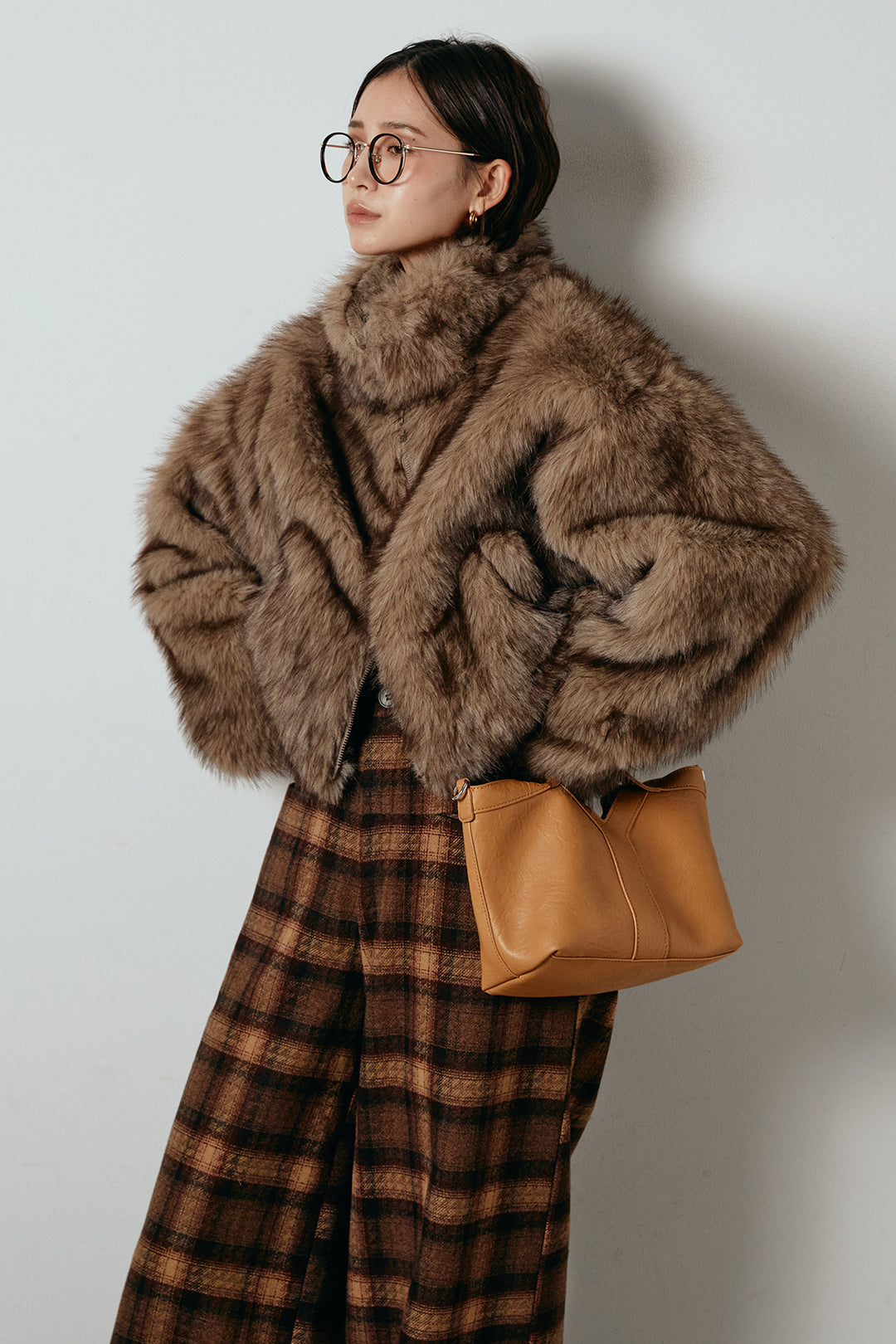 エコファーショート丈ブルゾン