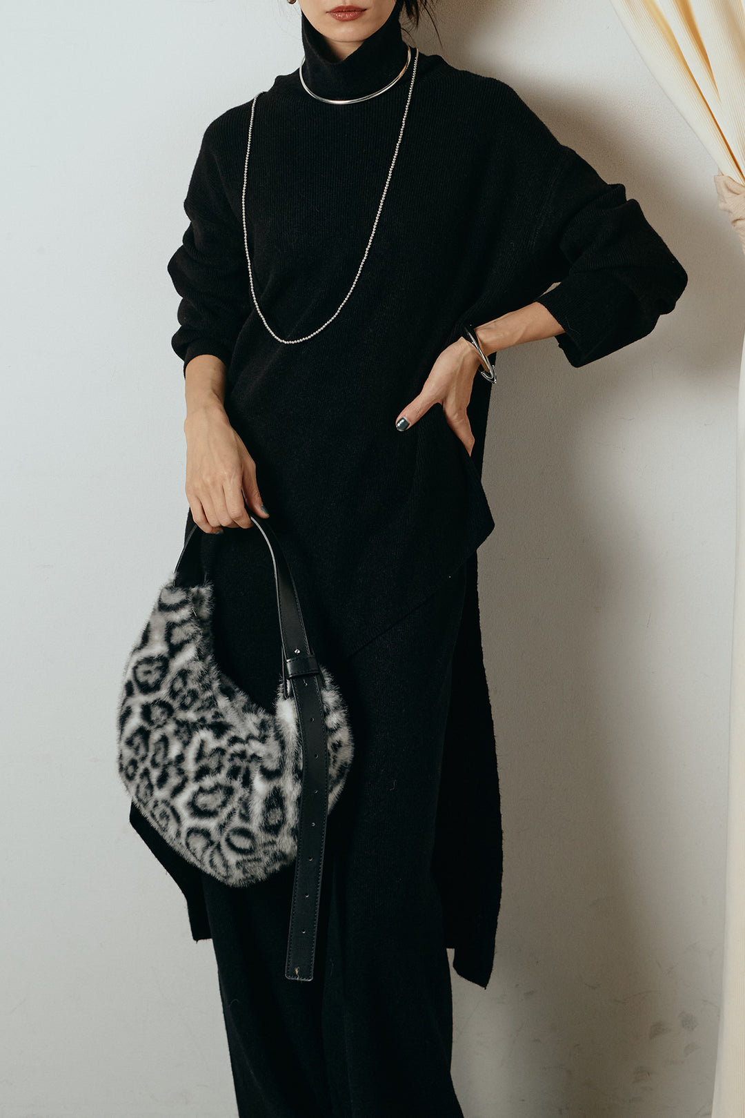 [SET]裾アシンメトリーニットSETUP