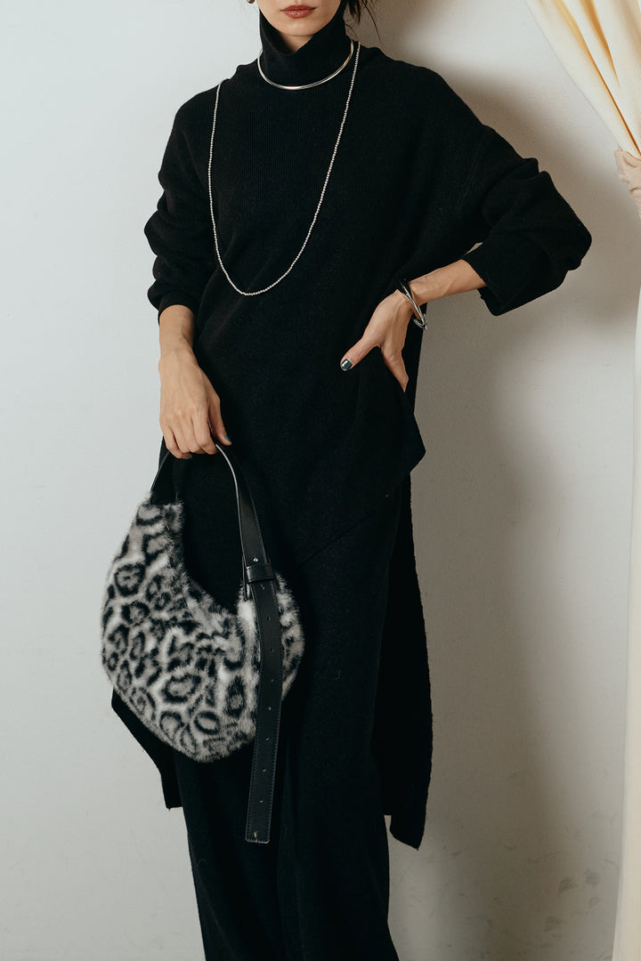 [SET]裾アシンメトリーニットSETUP