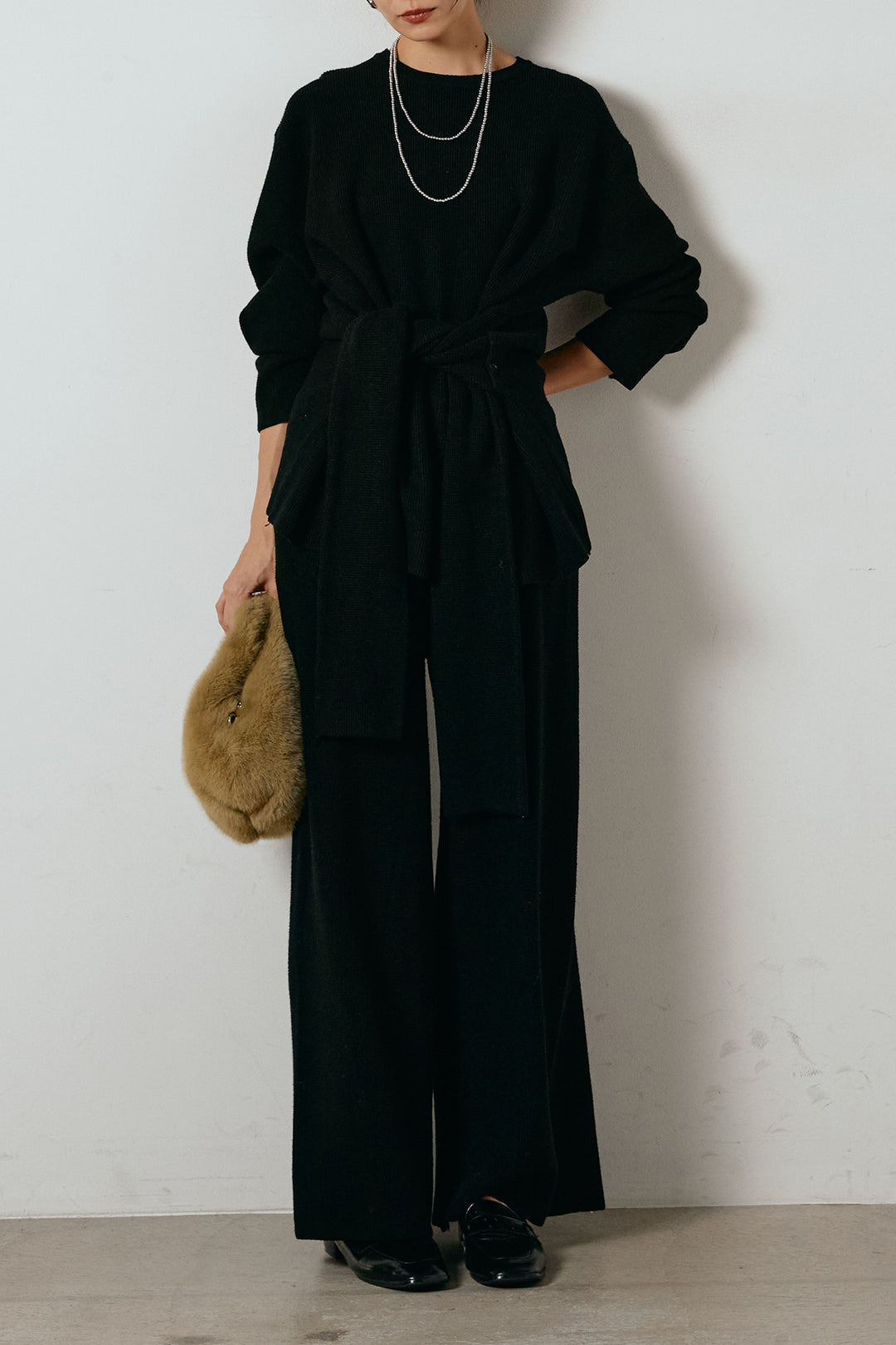 [SET]ウエスト巻きワッフルニットSETUP