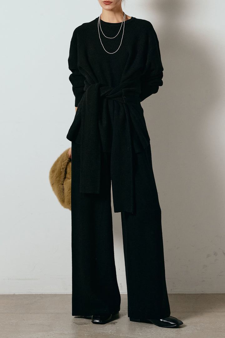 [SET]ウエスト巻きワッフルニットSETUP