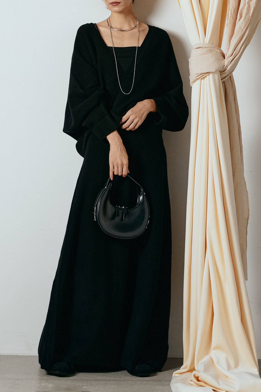 [SET]カシュクールニットカーディガン+ニットロングスカート(2set)