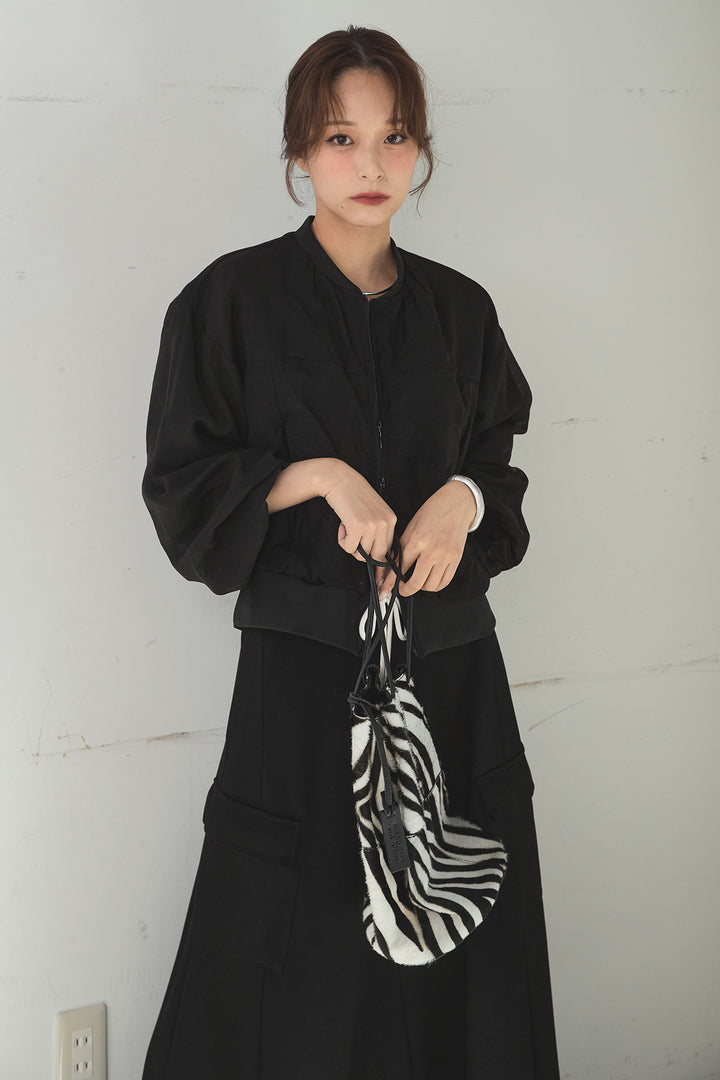 [SET]シアー×ポンチブルゾン+リラックススウェットスカート(2set)