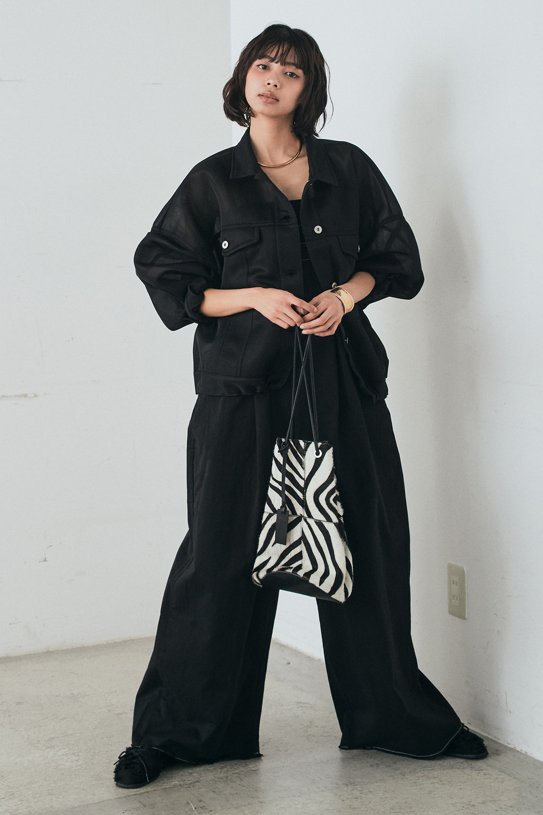 [SET]シアーダンボールサイドドロストジャケット+綿ツイルアシメサロペット(2set)