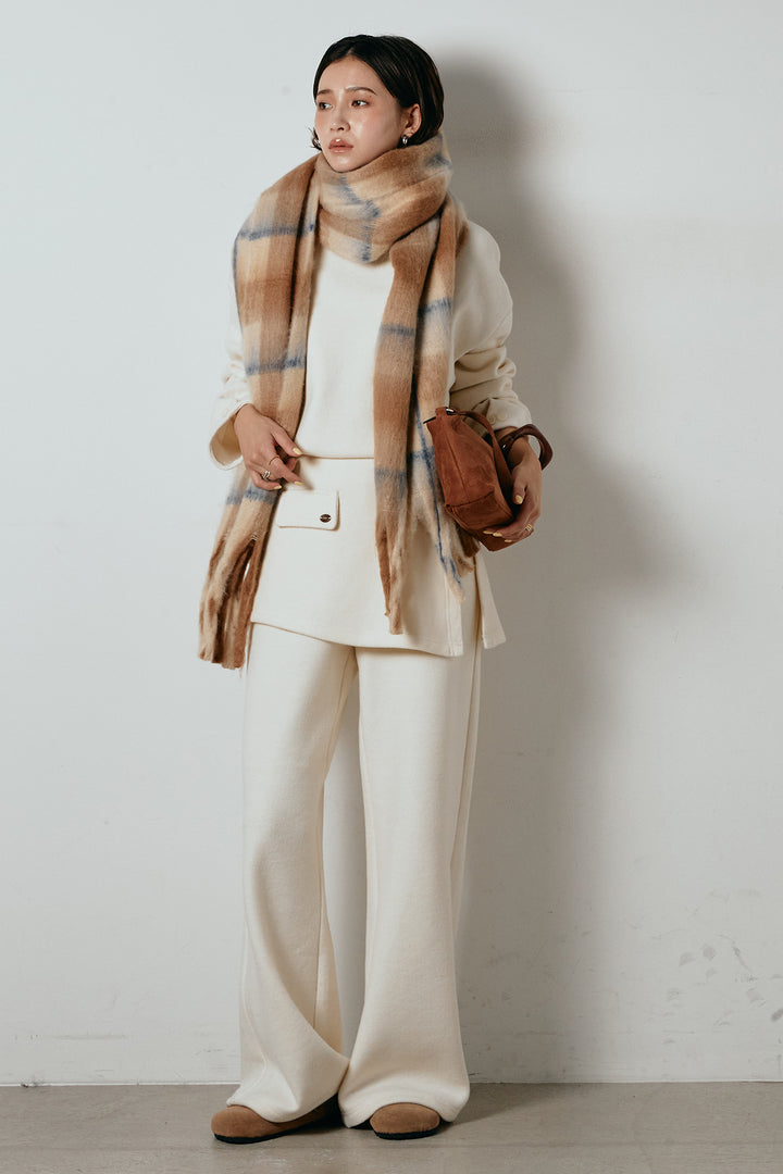 [SET]チェックマフラー付きニットSETUP