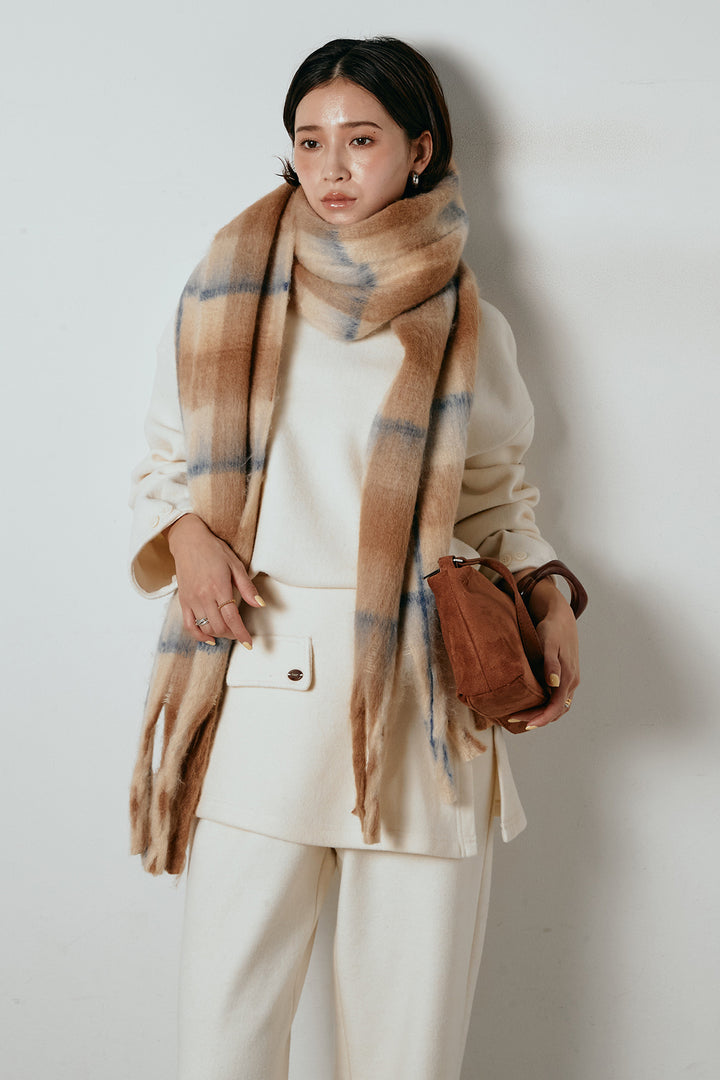 [SET]チェックマフラー付きニットSETUP