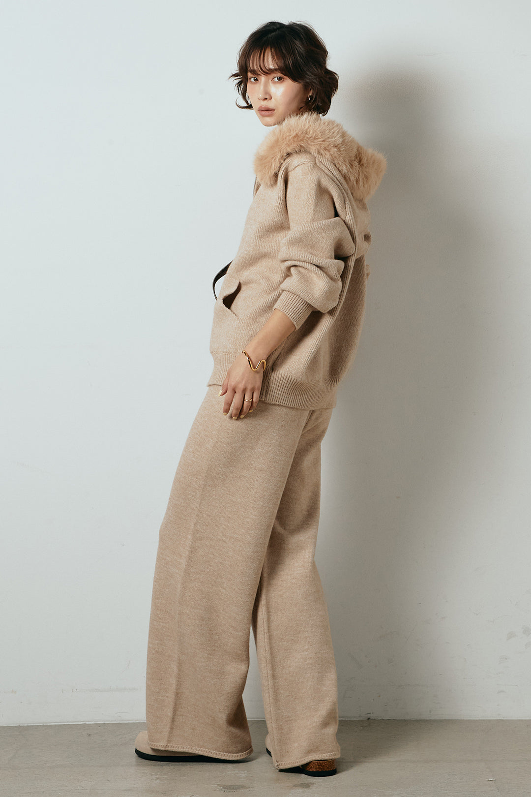 【着回しセット】[SET]ファー付きフーディーニットSETUP+ファー付きフーディーニットSETUP(2set)