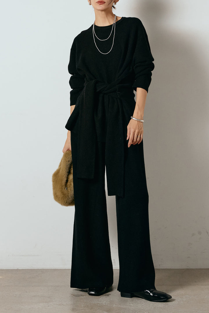 [SET]ウエスト巻きワッフルニットSETUP