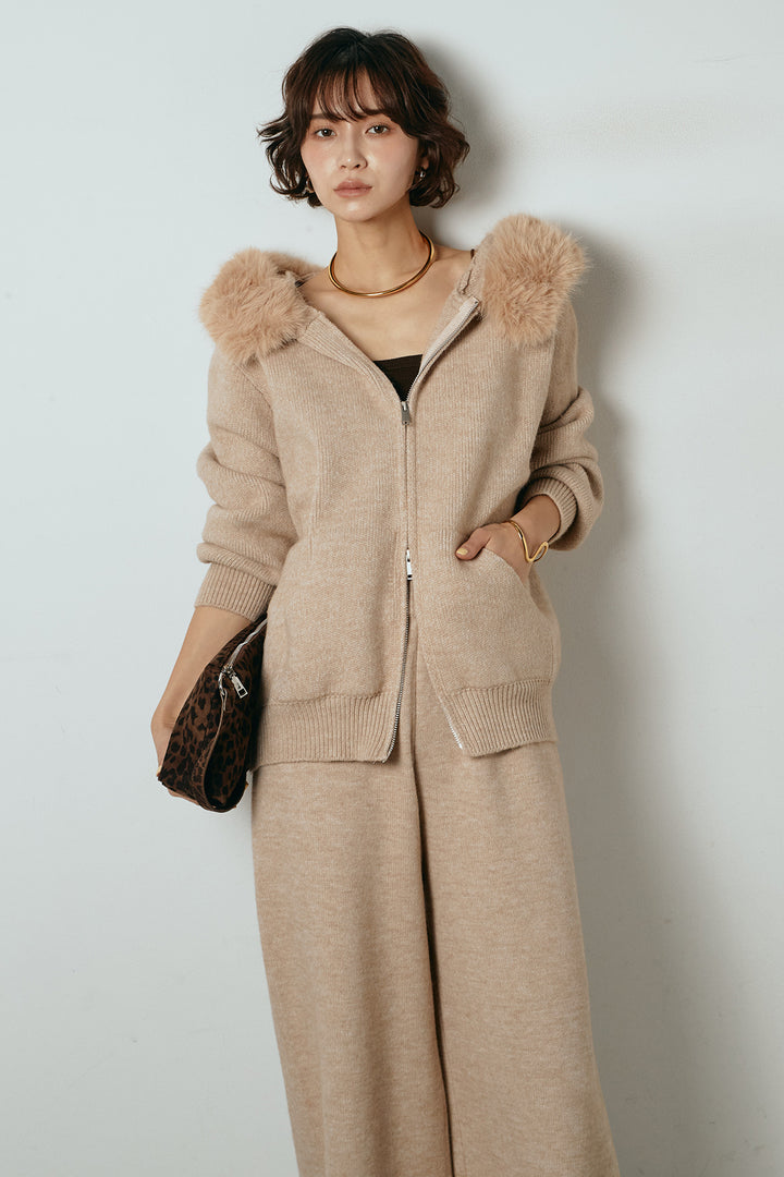 【着回しセット】[SET]ファー付きフーディーニットSETUP+ファー付きフーディーニットSETUP(2set)