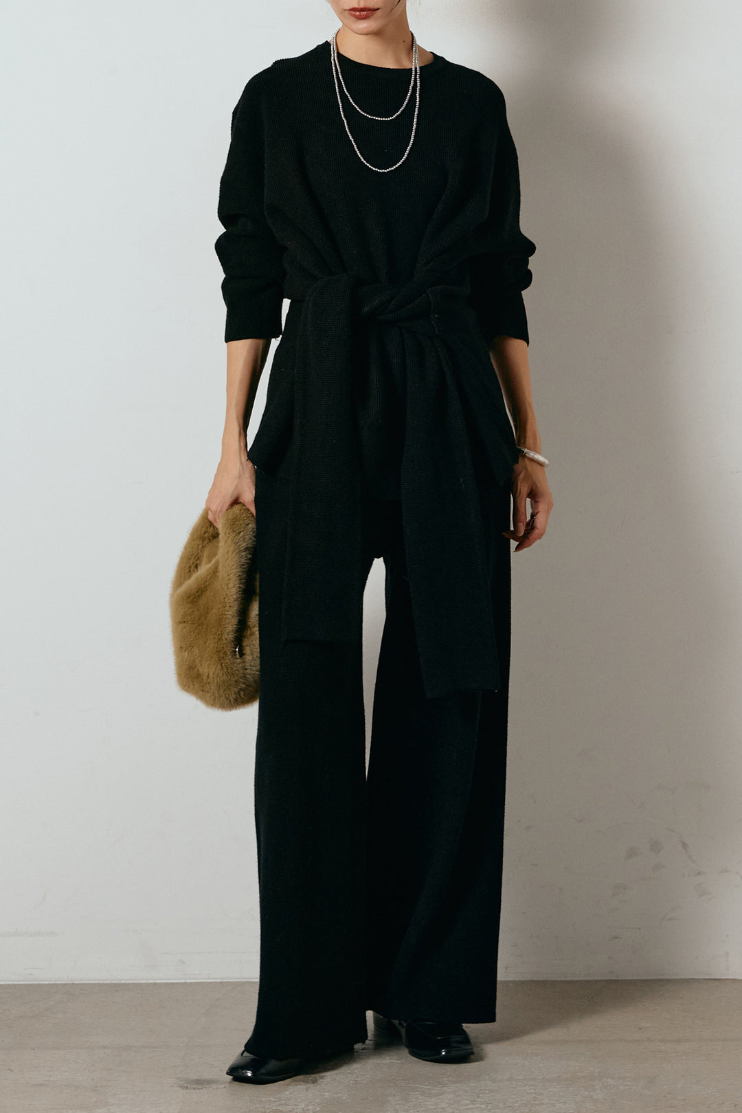 [SET]ウエスト巻きワッフルニットSETUP