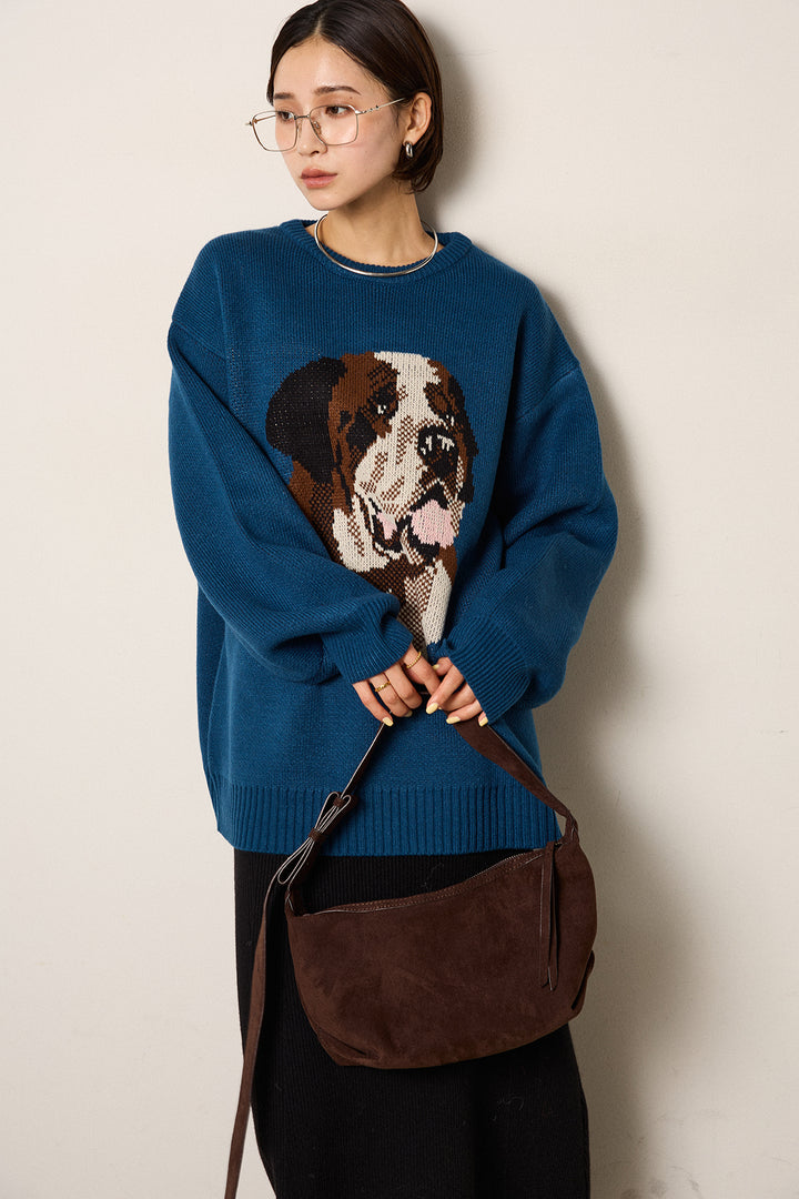 [SET]アニマルジャガード柄ニットトップス+リブナローニットスカート(2set)