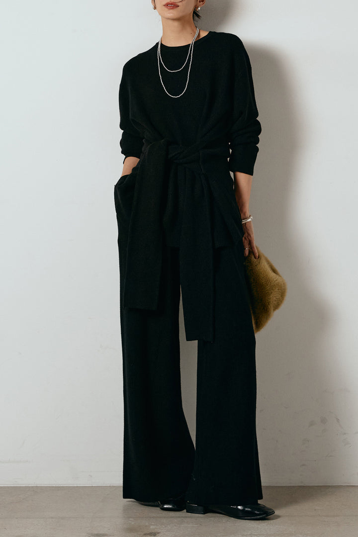 [SET]ウエスト巻きワッフルニットSETUP