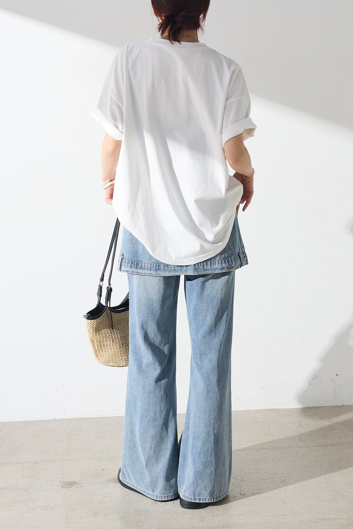 ESICA レイヤードデニム裾フレアパンツ レイヤードデニム裾フレアパンツ – ESICA