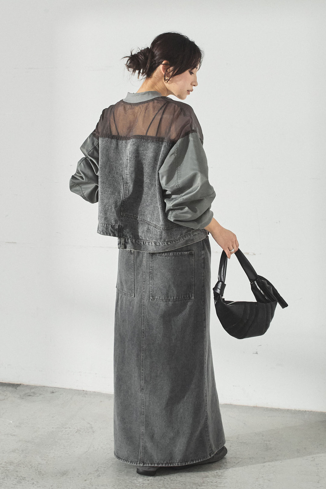 デニムコンビネーションブルゾン