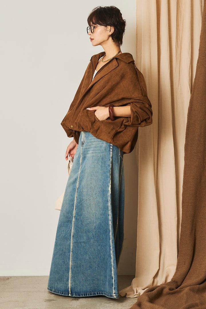 【即納】バルーンシルエットフェイクスエードブルゾン