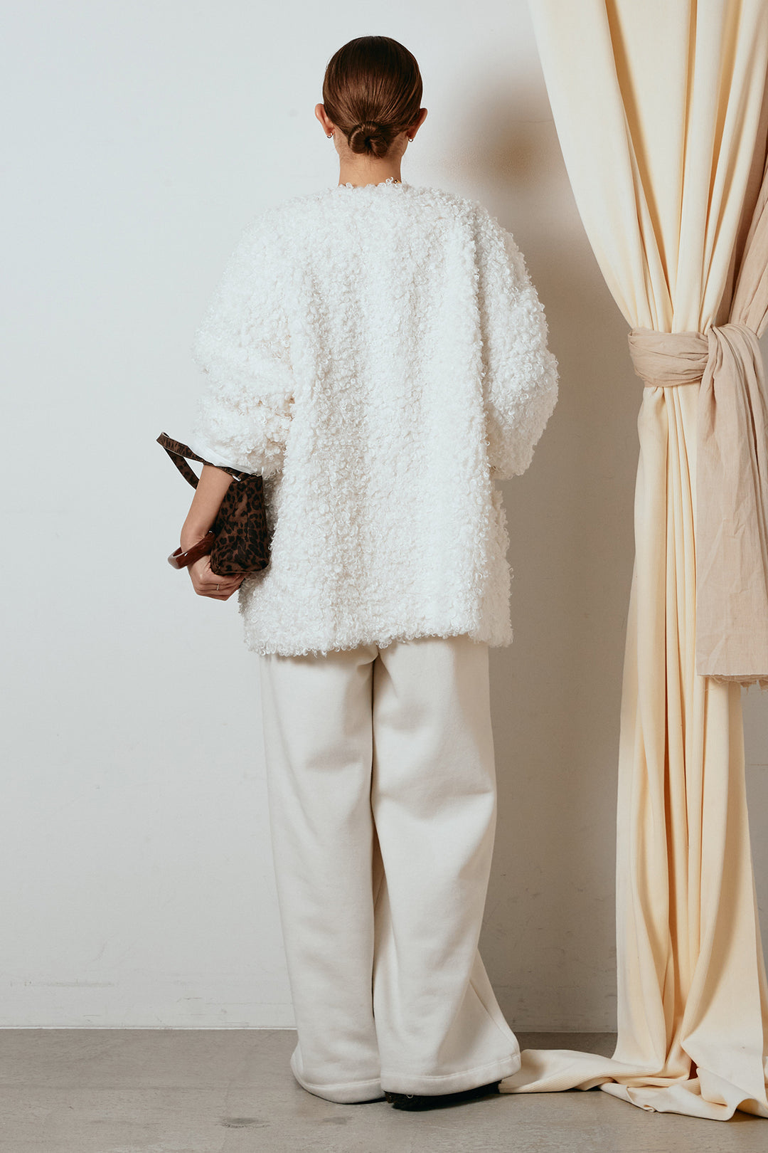 [SET]シープライクファージャケット+裏起毛スウェットワイドパンツ(2set)