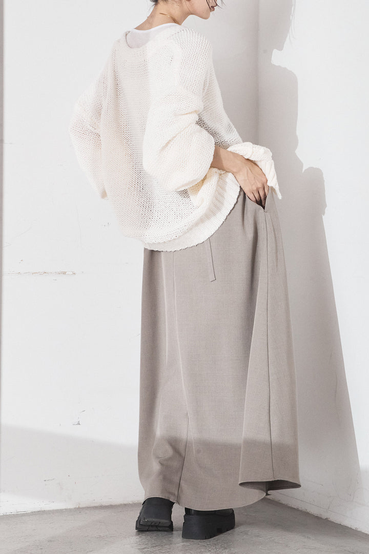 [SET]コード刺繍リラックスニットカーディガン+フレアリラックスキャミワンピース(2set)