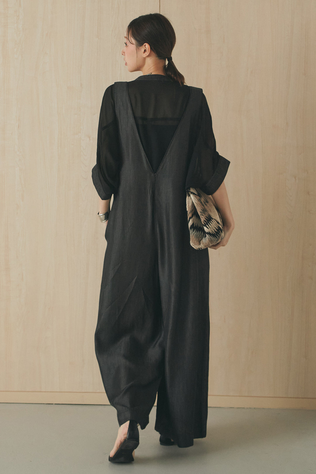 [SET]デニムライクビッグツーポケシアーシャツ+前後2WAYテンセルデニムサロペット(2set)