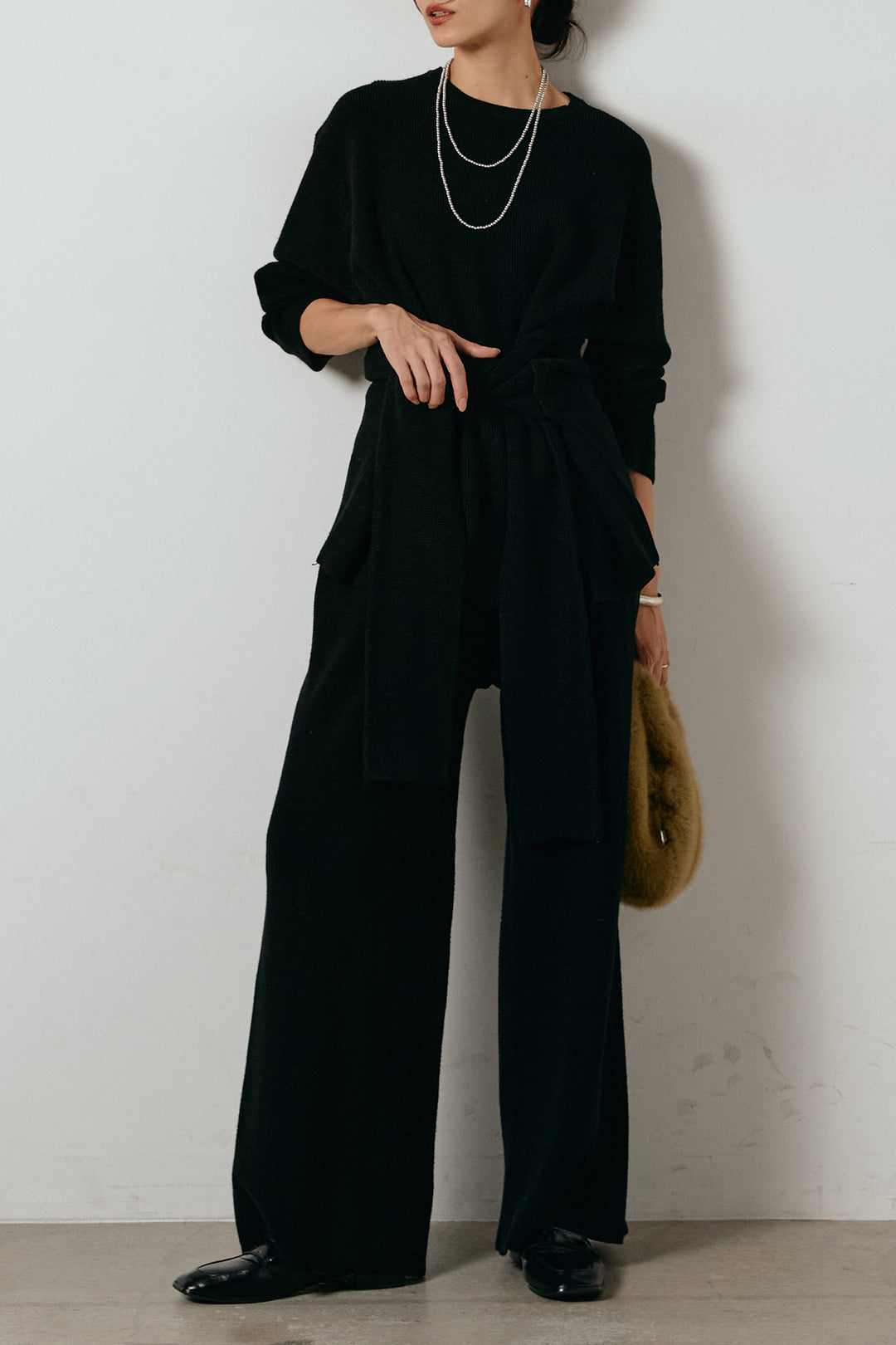 [SET]ウエスト巻きワッフルニットSETUP