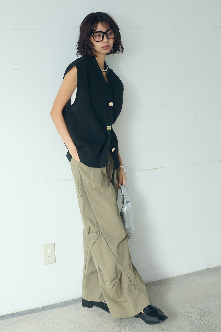 [SET]ポリウーリーメタルボタンベスト+ドライタフタタックバレルパンツ(2set)