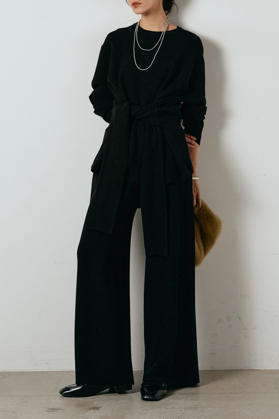 [SET]ウエスト巻きワッフルニットSETUP