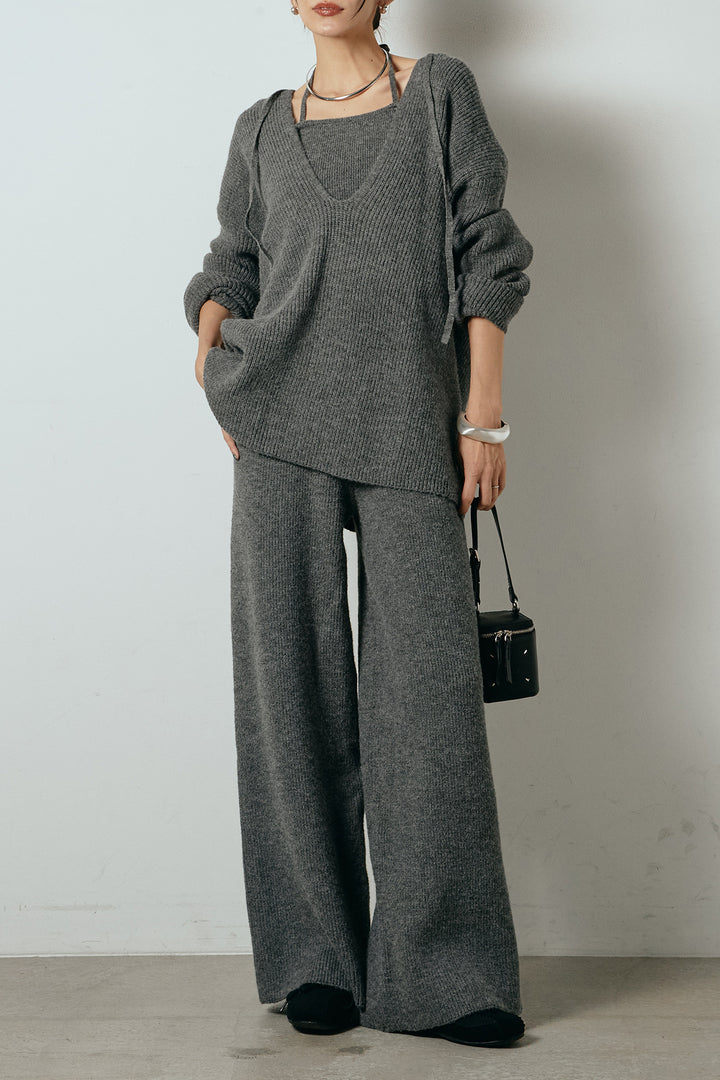 [SET]ホルターネックケーブルニットSETUP