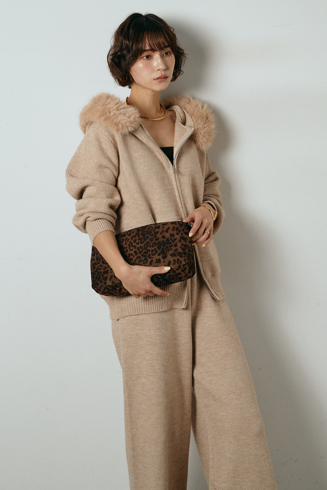 [SET]ファー付きフーディーニットSETUP