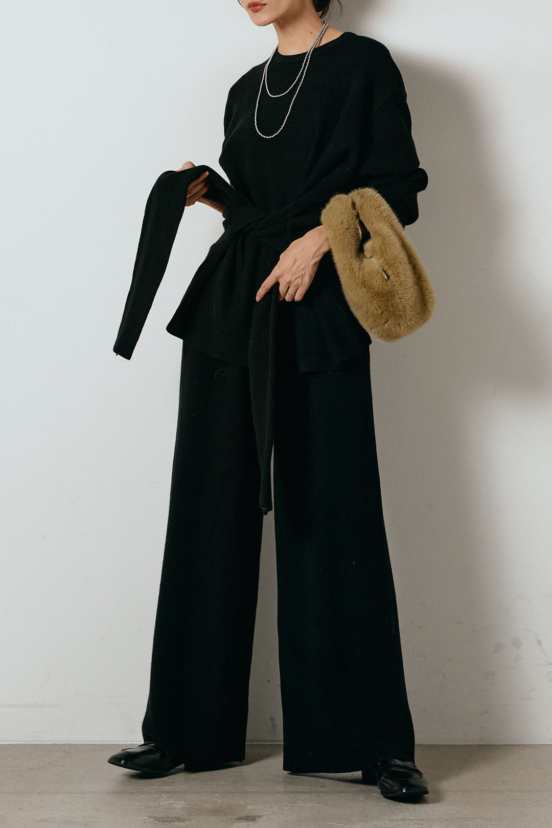 [SET]ウエスト巻きワッフルニットSETUP