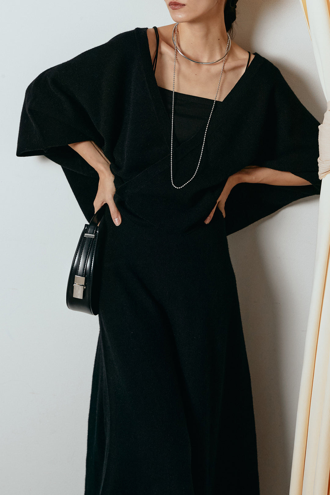 [SET]カシュクールニットカーディガン+ニットロングスカート(2set)