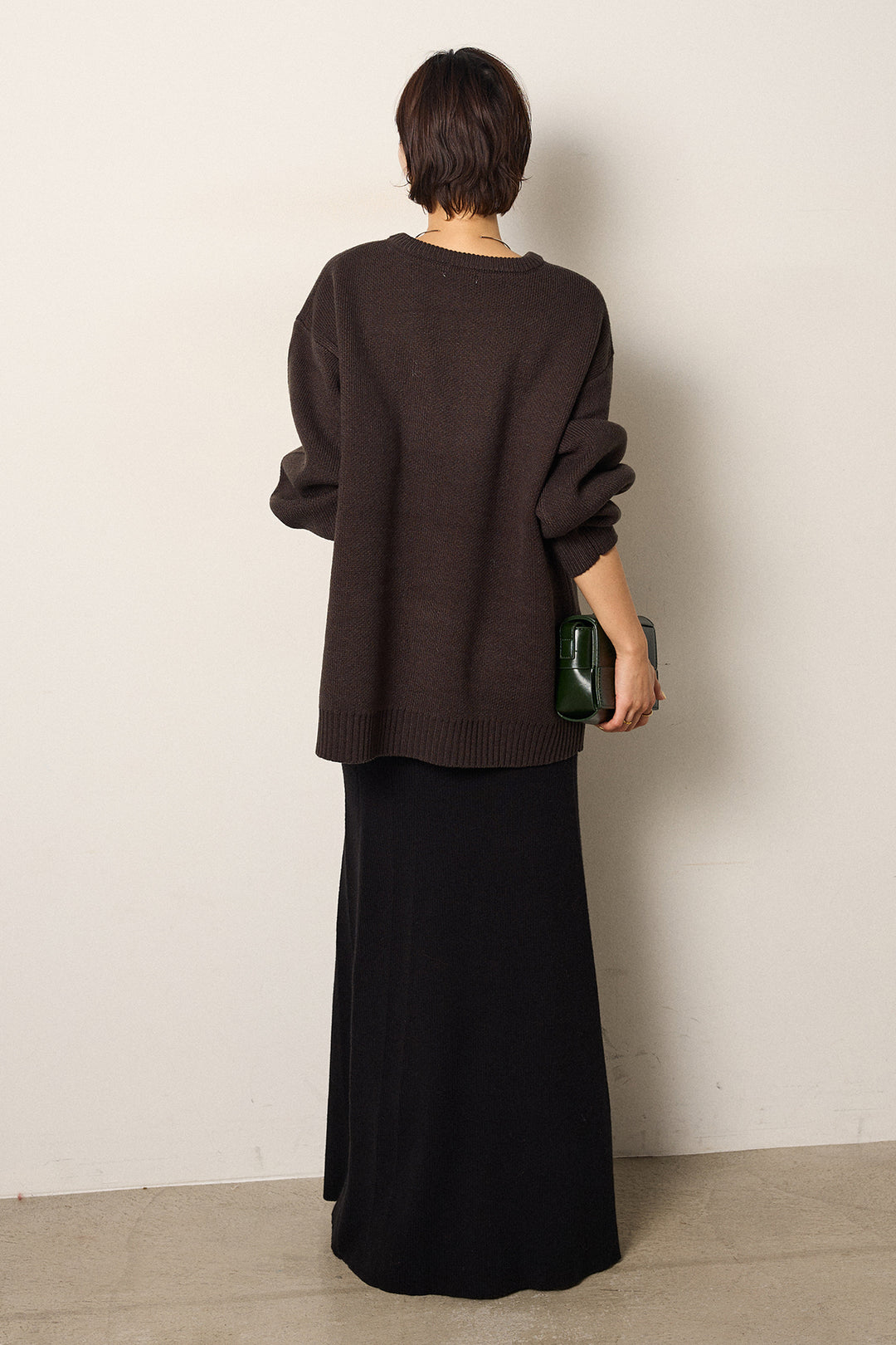 [SET]アニマルジャガード柄ニットトップス+リブナローニットスカート(2set)