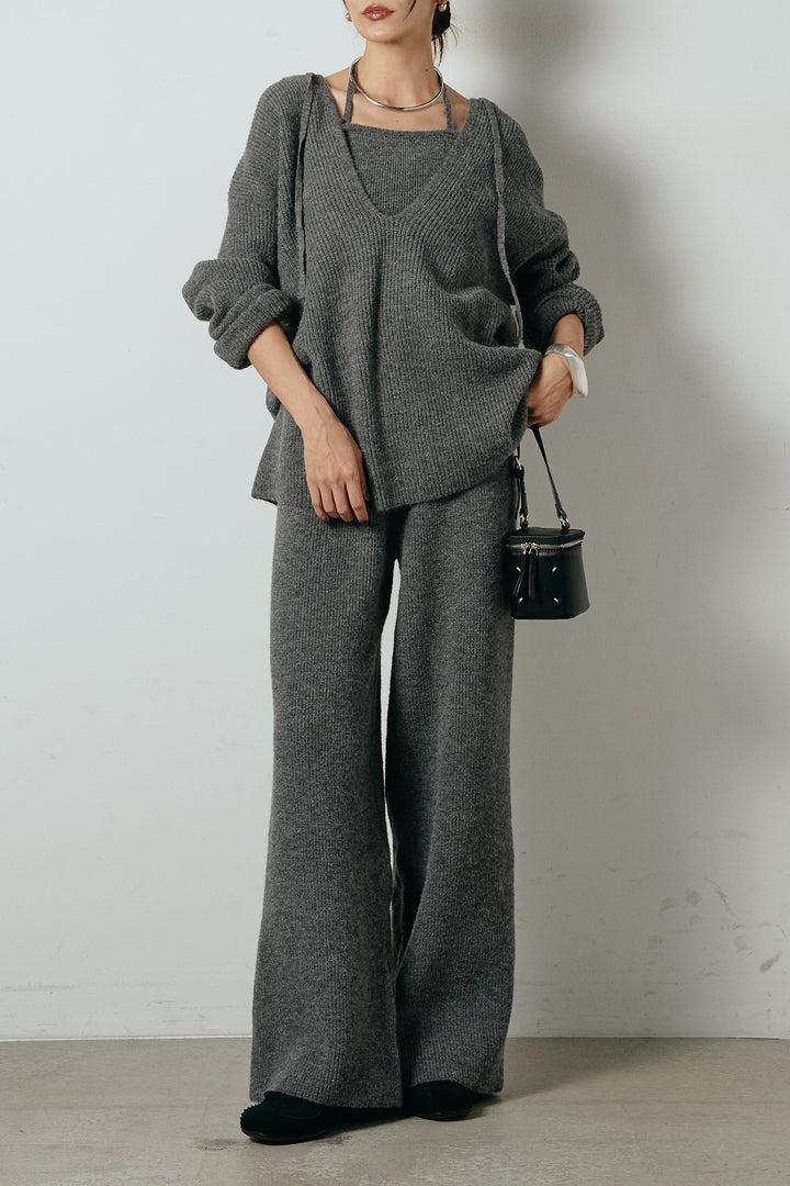 [SET]ホルターネックケーブルニットSETUP