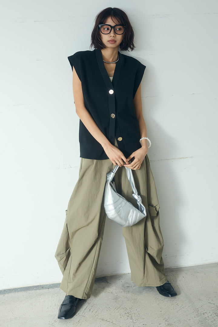 [SET]ポリウーリーメタルボタンベスト+ドライタフタタックバレルパンツ(2set)