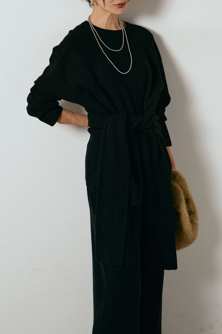 [SET]ウエスト巻きワッフルニットSETUP