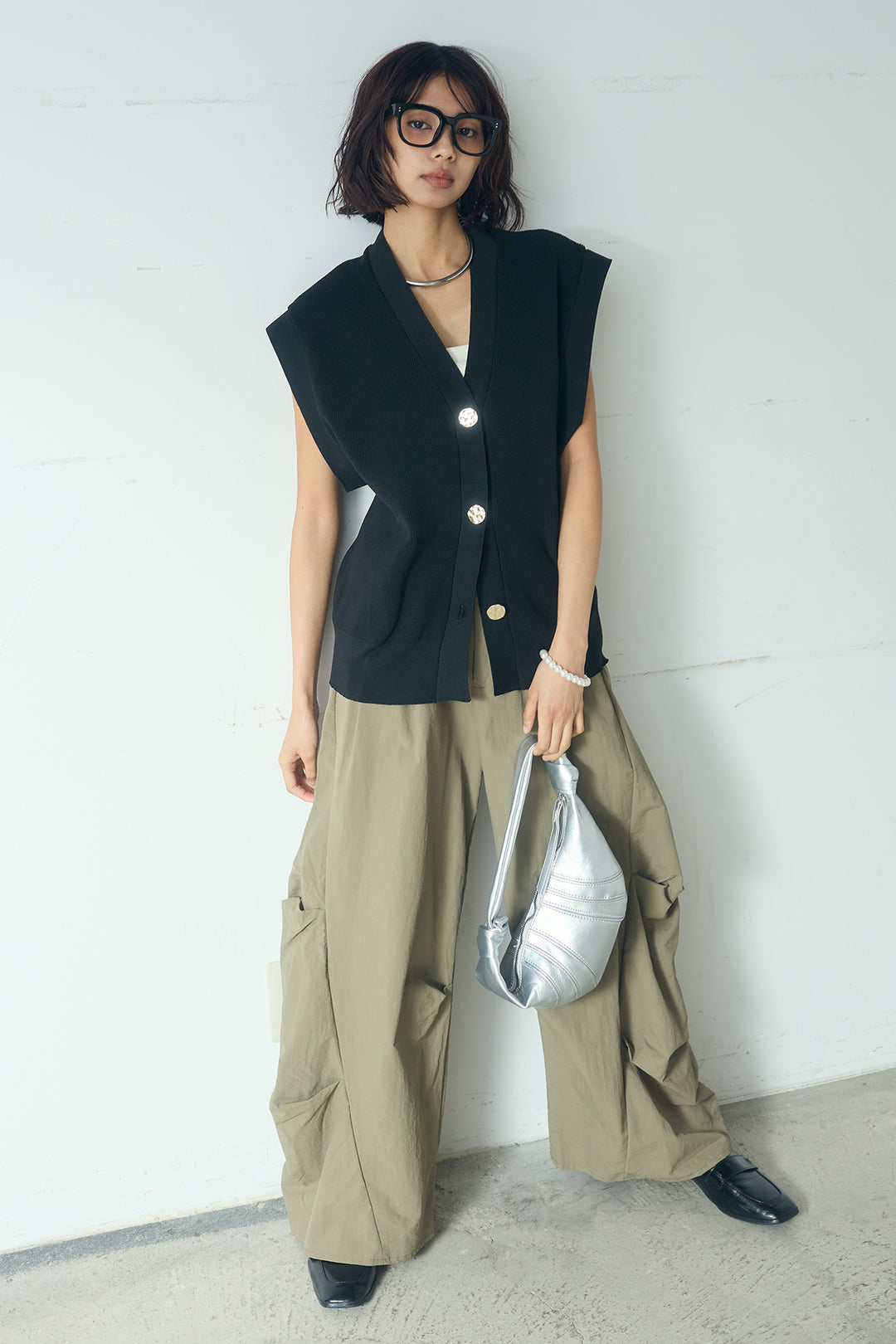 [SET]ポリウーリーメタルボタンベスト+ドライタフタタックバレルパンツ(2set)