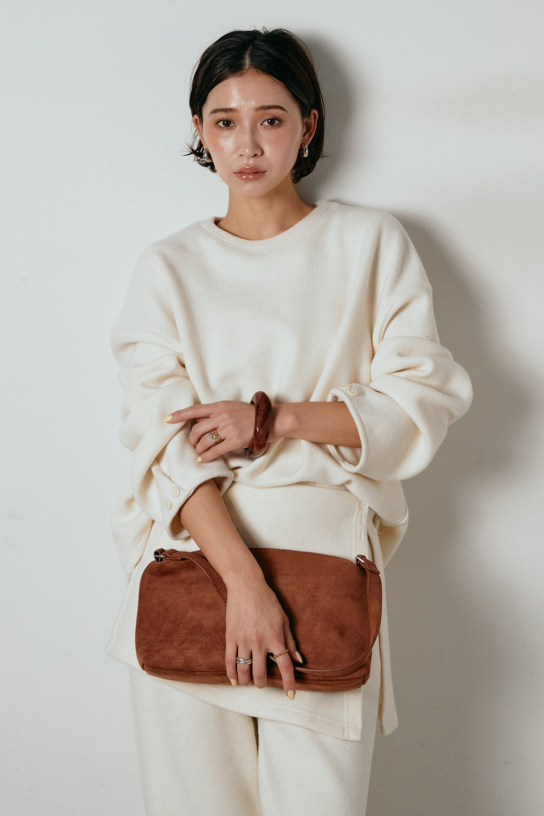 [SET]チェックマフラー付きニットSETUP