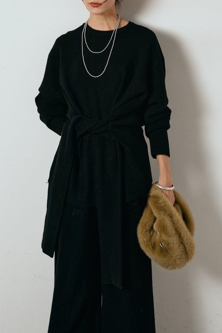 [SET]ウエスト巻きワッフルニットSETUP