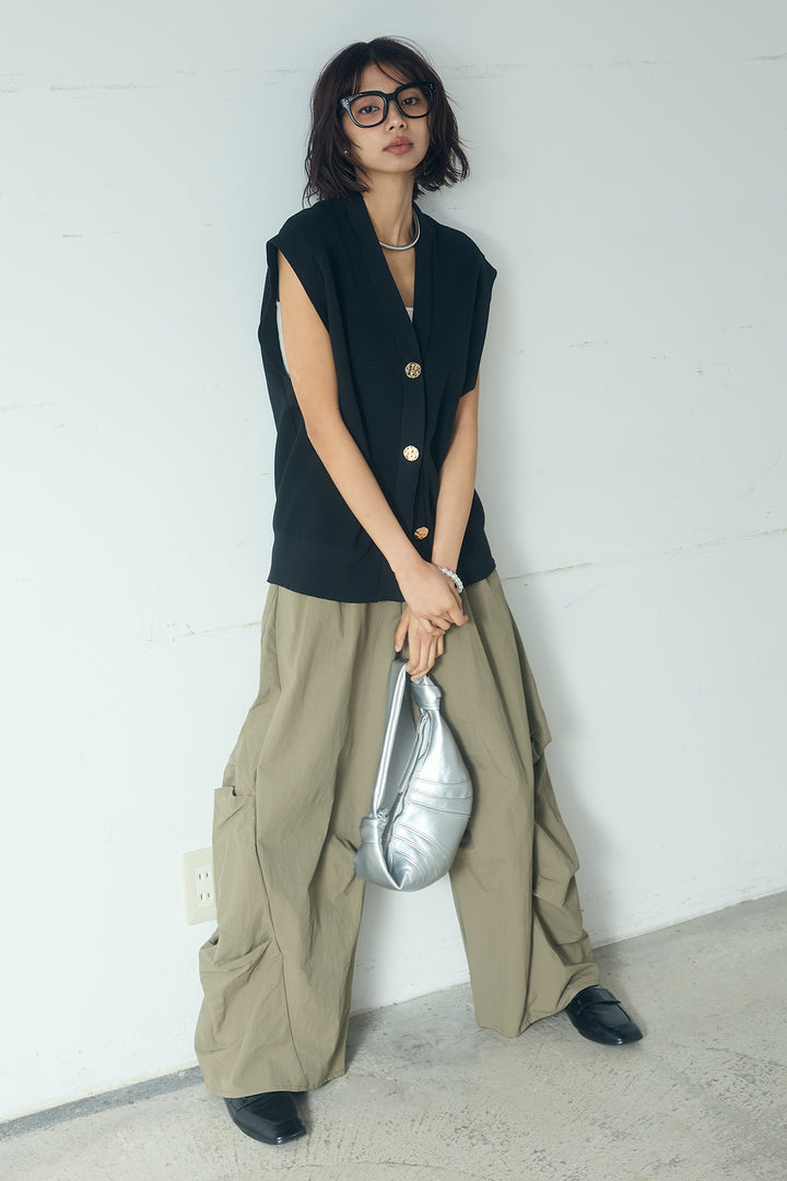 [SET]ポリウーリーメタルボタンベスト+ドライタフタタックバレルパンツ(2set)