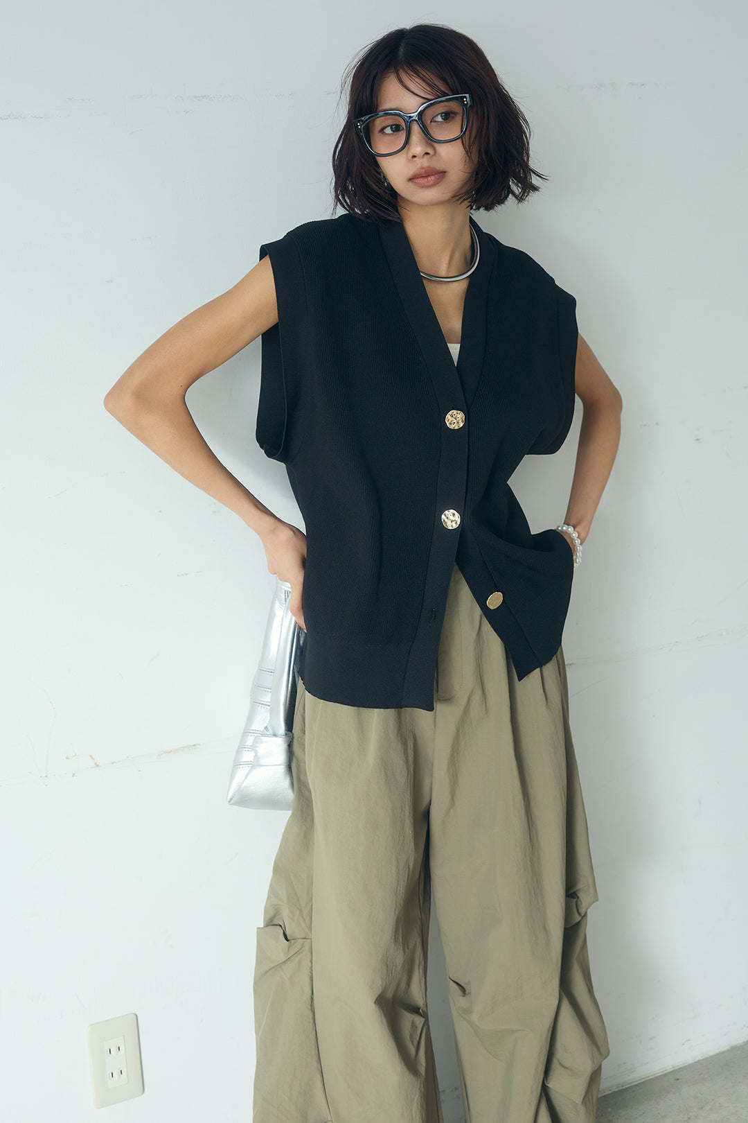 [SET]ポリウーリーメタルボタンベスト+ドライタフタタックバレルパンツ(2set)