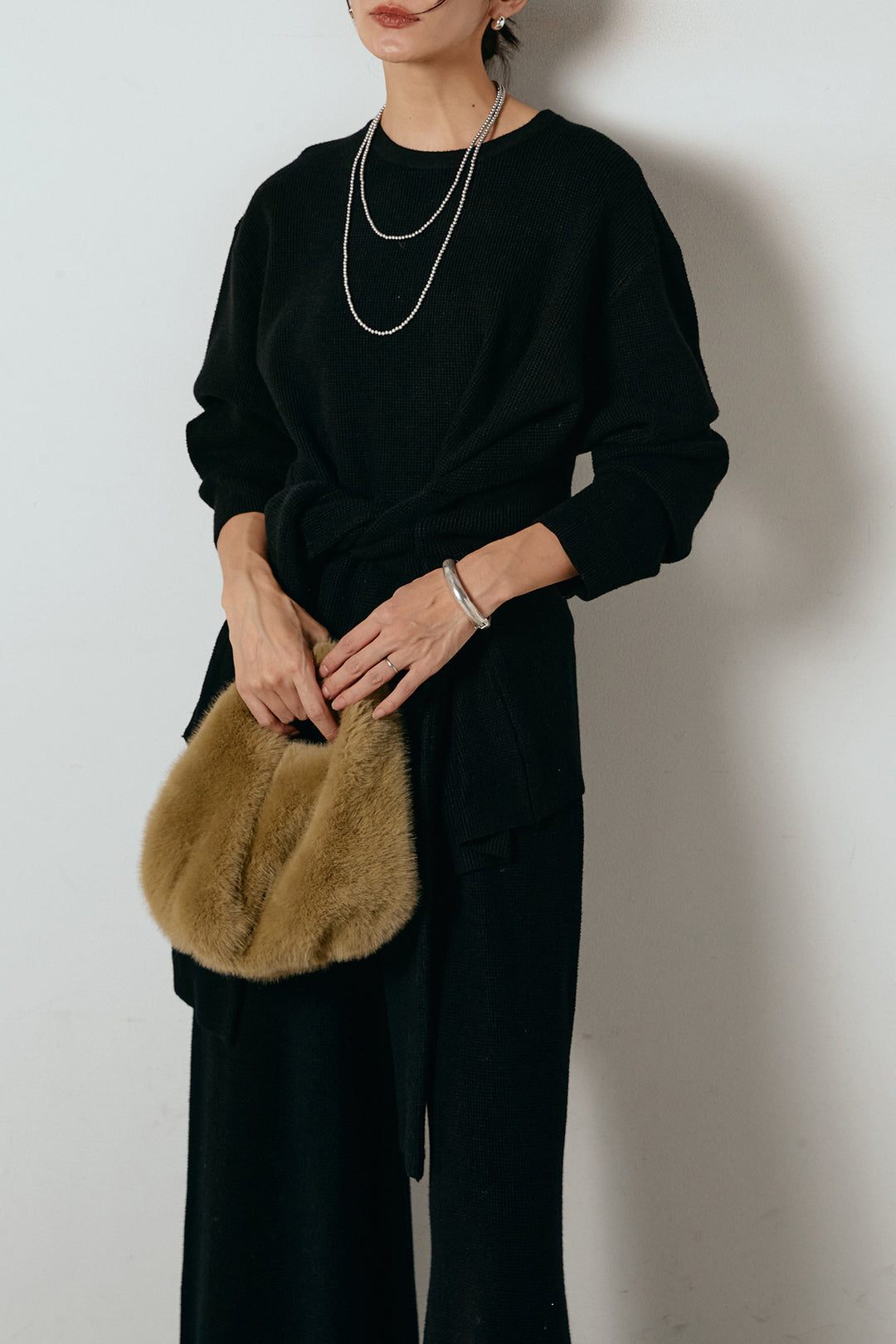 [SET]ウエスト巻きワッフルニットSETUP